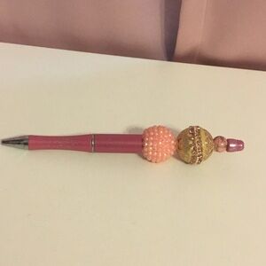 Pink and Gold Beaded Pen